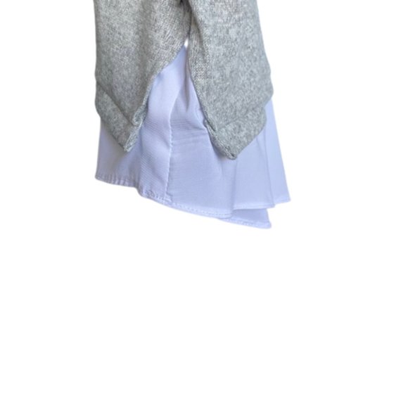 Grey Sweater with a mock collar and shirt at the bottom Size 2X - Picture 6 of 13